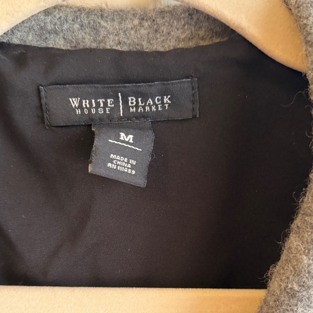 White House Black Market Gray-to-Black Ombre Belted Coat - Picture 2 of 7